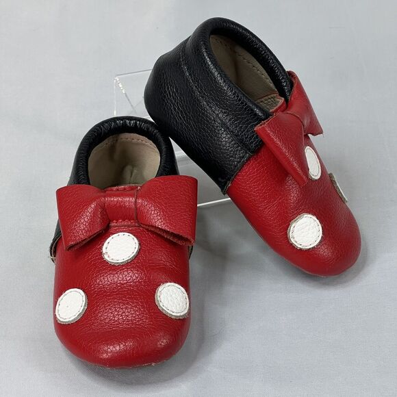 Monkey Feet Other - Disney MONKEY FEET MICKEY MOUSE Red Leather Shoes Size 12-18 Months. Unisex New